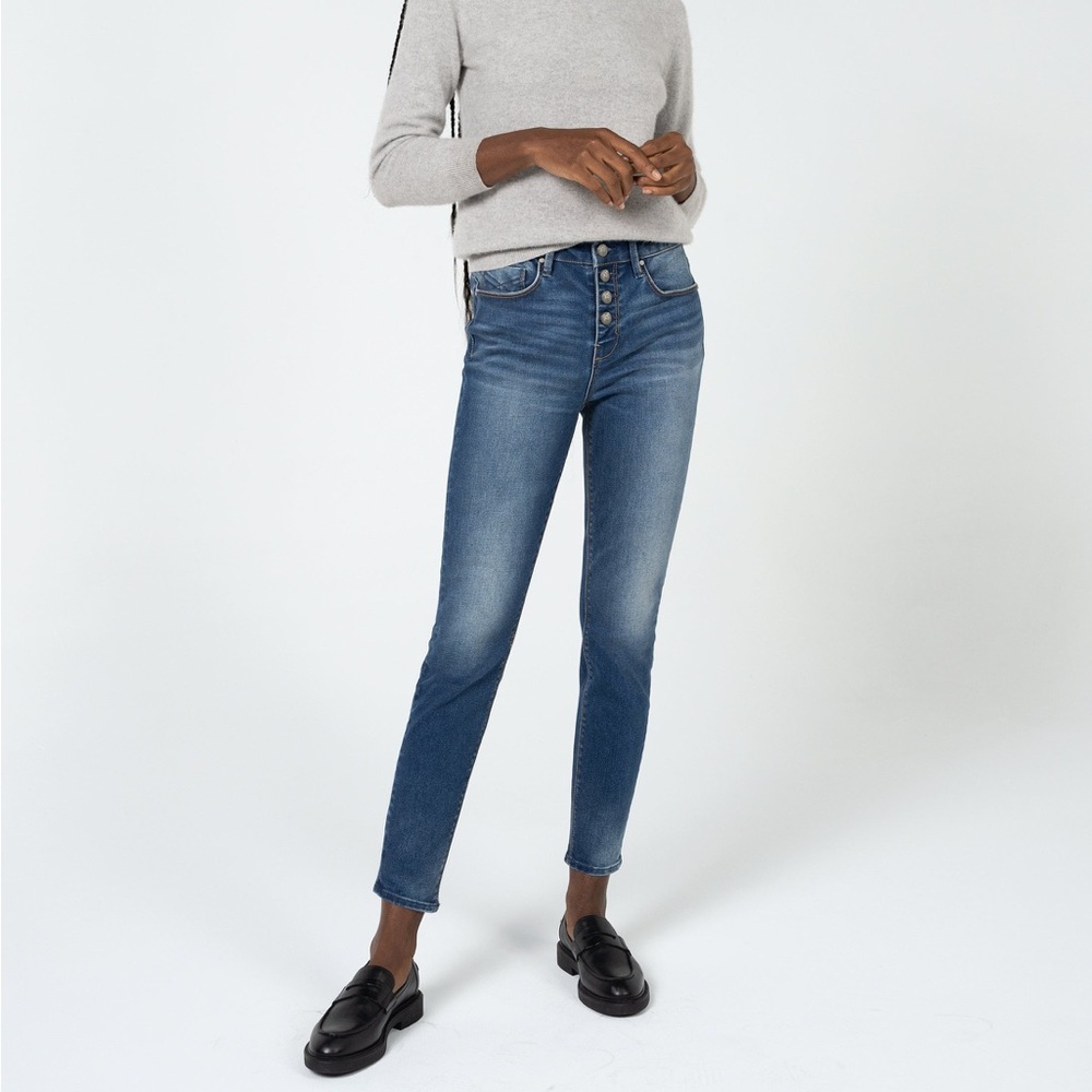 Unpublished High Rise Button Fly Front Sz 32 Women Skinny Jeans Denim